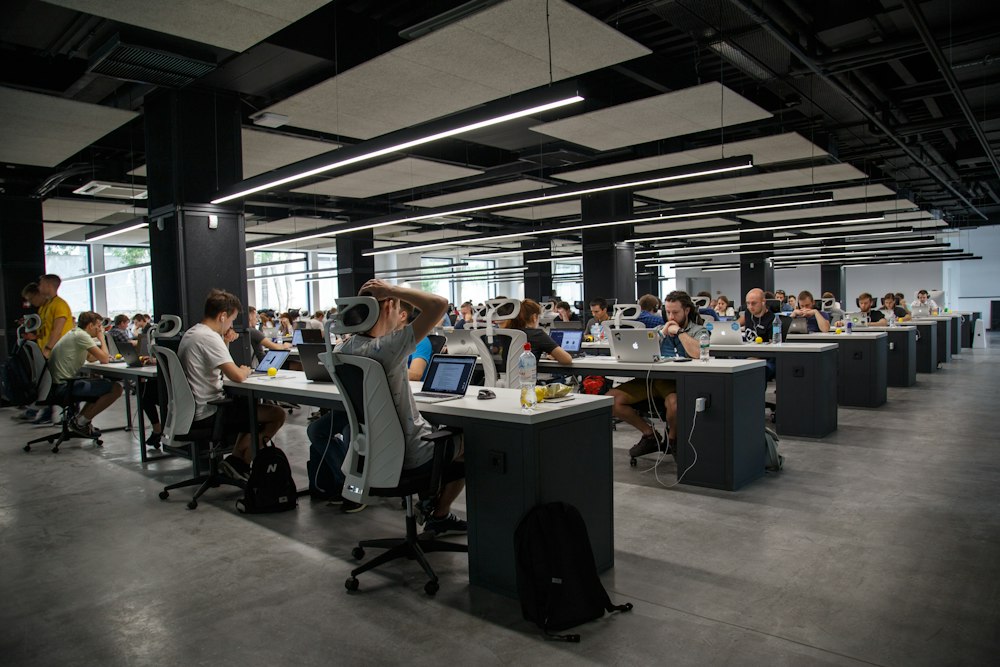 Workspace with a laptop